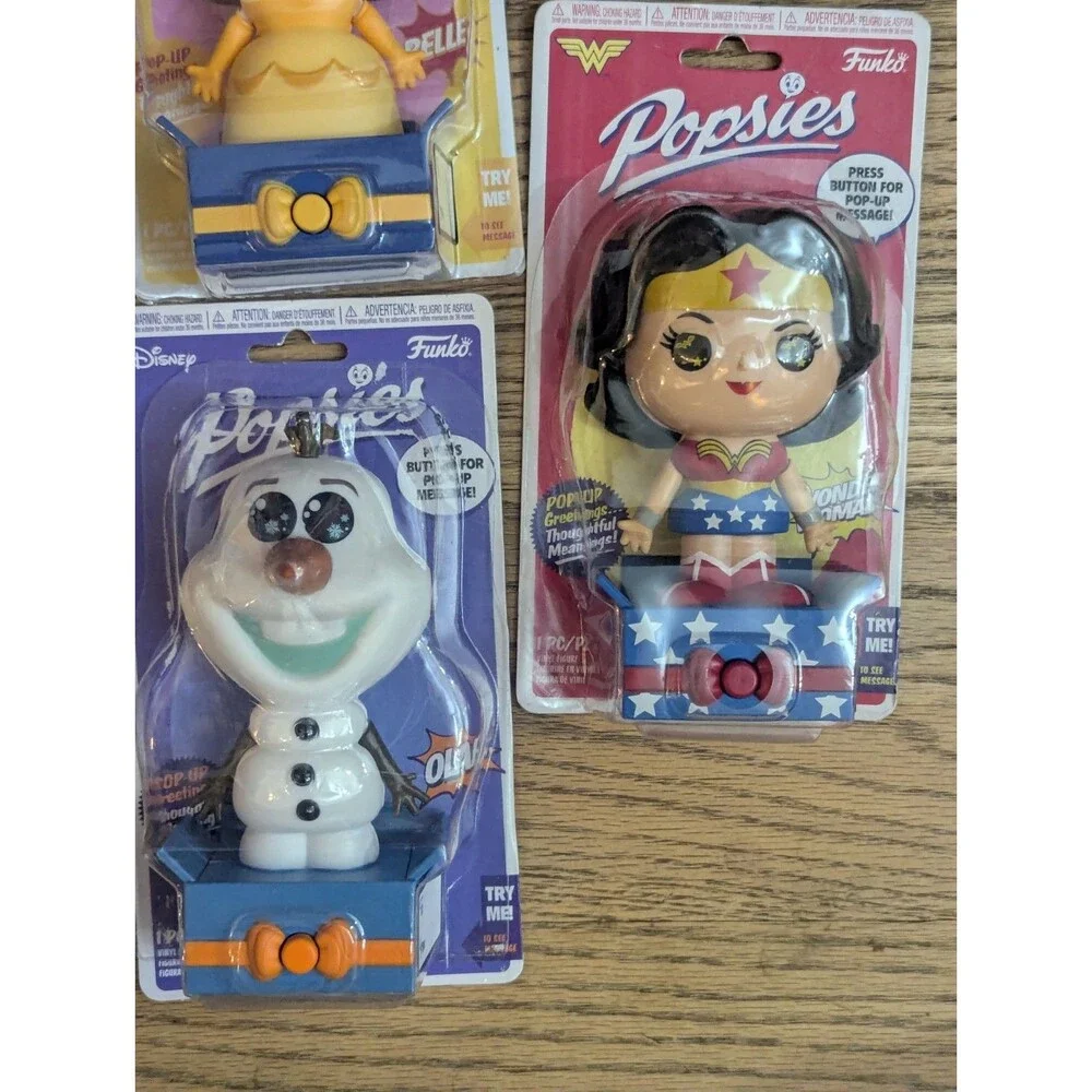 Funko Popsies Lot of 7 Disney Pixar DC Wonder Woman Stitch Ariel Woody New